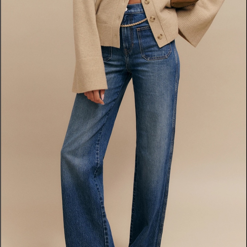 Reformation Alyssa High Rise Wide Leg Long Jeans